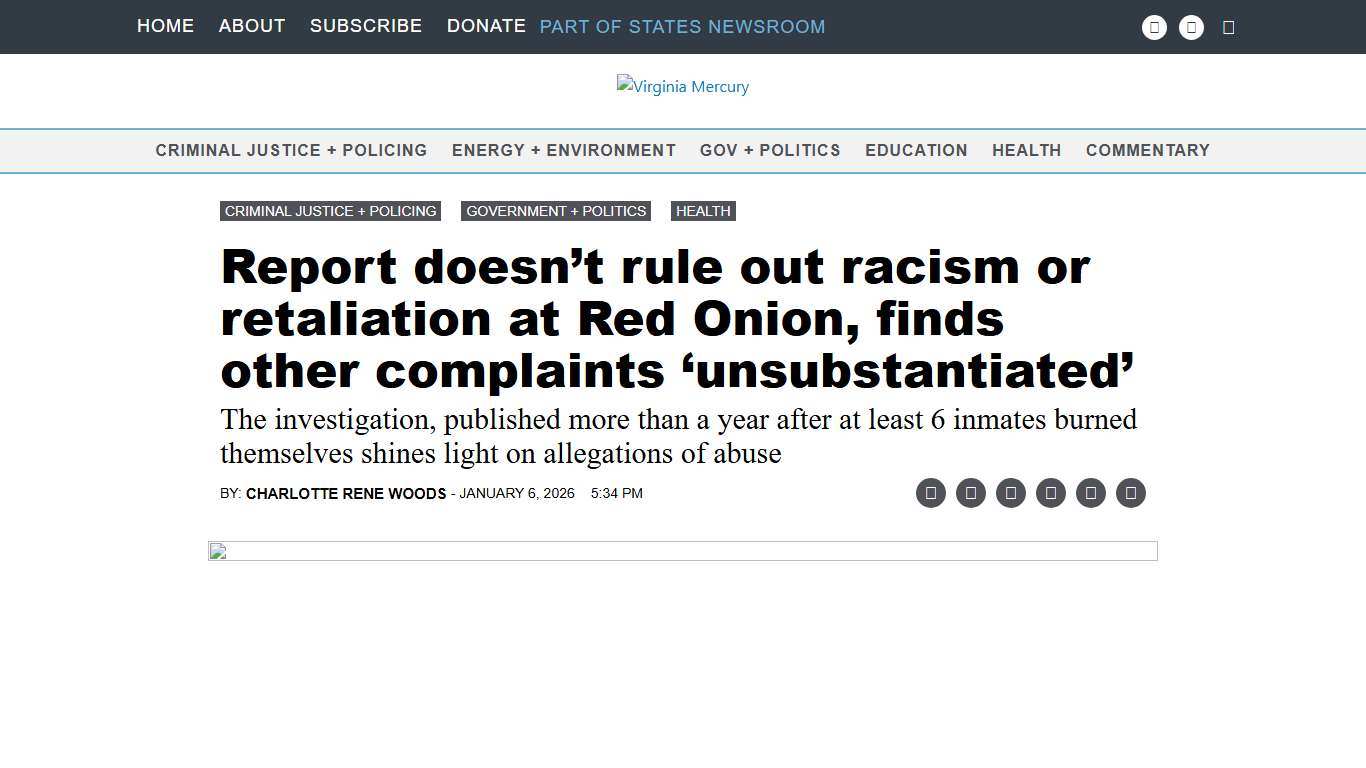 Report doesn’t rule out racism or retaliation at Red Onion, finds other complaints ‘unsubstantiated’ • Virginia Mercury